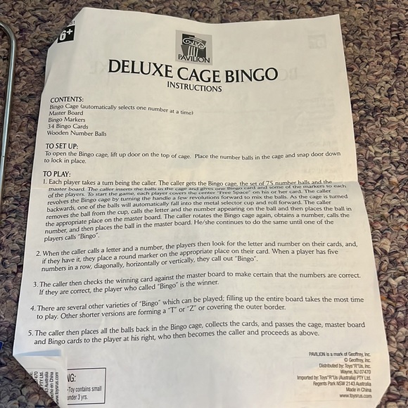 Deluxe Cage Bingo Set Game in wood Box - Picture 11 of 12